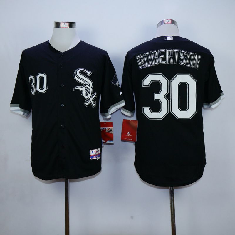 Men Chicago White Sox #30 Robertson Black MLB Jerseys->chicago white sox->MLB Jersey